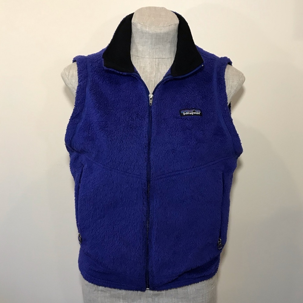 Patagonia Fleece Vest Blue Teddy Bear Womens Small
